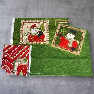 Fabric Panel Quilt Lot Debbie Mumm Ho‎ Ho Holiday Snowman Santa Christmas